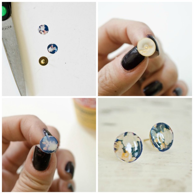 Use magazine to create these one-of-a-kind stud earrings! #happinessiscreating