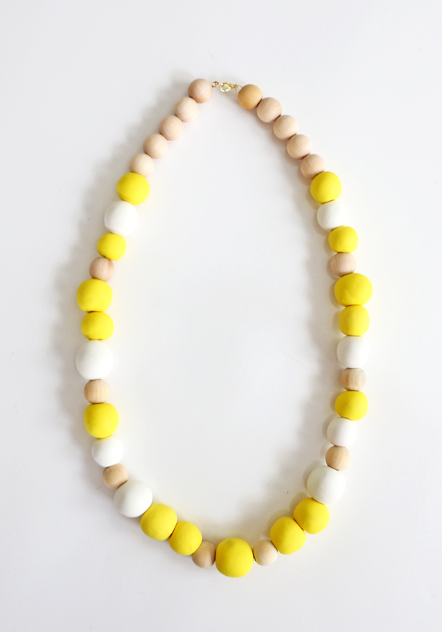 Create a statement necklace out of clay