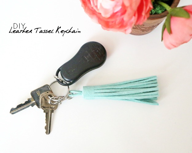 Create A Quick Diy Leather Tassel Keychain Happiness Is